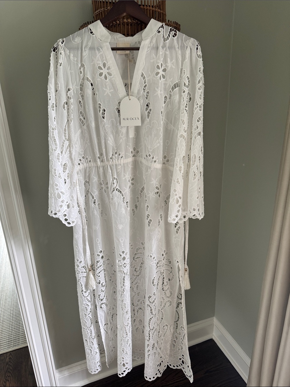 A.L.C. Ocea White Eyelet Maxi Dress